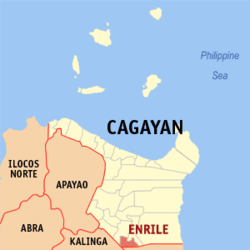 Map of Cagayan with Enrile highlighted