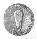 Escudo de tres palos de Millau (1187) Sello de Millau.