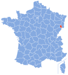Posizion del dipartiment Territoire de Belfort in de la Francia