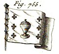 Bandeira de Galicia no tomo 5 da Recueil de Planches da Encyclopédie Méthodique, 1787.