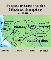 Els estats successors a l'Imperi de Ghana c. 1200