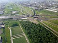 Aerial view of the interchange between Highway 401, 403 and 410 in Mississauga