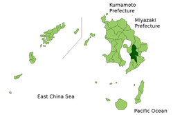 Vị trí của Kanoya ở Kagoshima