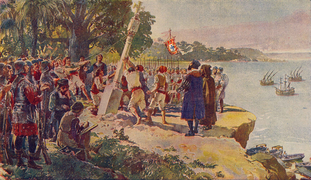 «Встановлення падрану в гирлі Конго португальцями», Роке Гамейро, 1917 рік