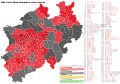 1990 North Rhine-Westphalia state election, Red is SPD, Black is CDU