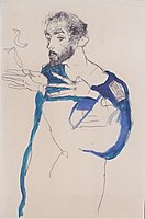 Климт в голубоватой дымке, Эгон Шиле, 1913