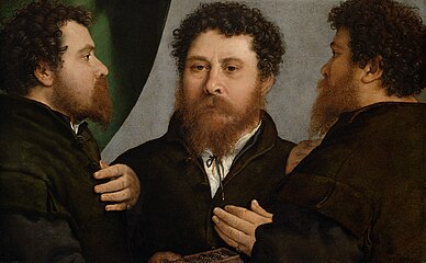 Лоренцо Лотто. Портрет ювелира с трёх сторон. 1530. Холст, масло. Музей истории искусств, Вена