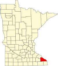 Locatie van Winona County in Minnesota