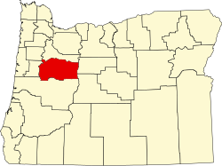 Karte von Linn County innerhalb von Oregon