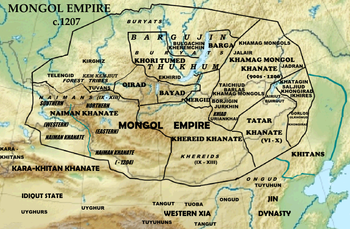 Map of the Mongol tribes Ŝablono:Circa