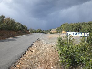 Puerto de los Santos mountain pass across Sierra de la Calderina in Villarrubia de los Ojos municipal term