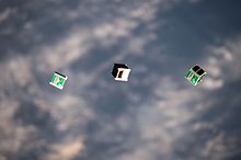 Three cubesats in space