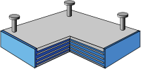 Type C : appareil d’appui comportant des plaques métalliques extérieures pour ancrage.