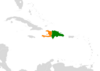 Location map for the Dominican Republic and Haiti.