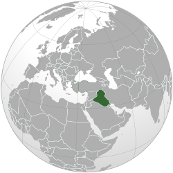 Irak'ın konumu (koyu yeşil)