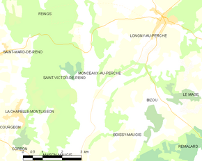 Poziția localității Monceaux-au-Perche