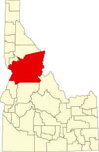 Округ Айдахо на мапі штату Айдахо highlighting