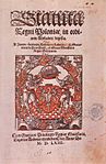 Statuta Regni Poloniae in ordinem alphabeti digesta (Estatuts del Regne de Polònia, ordenats per ordre alfabètic), 1563