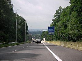 De A2 in Zuid-Limburg, afdaling van de Kruisberg bij Meerssen