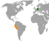 Location map for Germany and Peru.