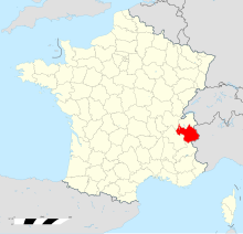 Localisation du département de la Savoie.