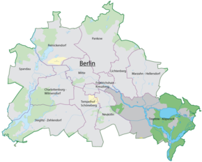 Poziția localității Sectorul Treptow-Köpenick