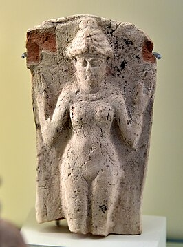 Plakkaat van terracotta met Ishtar afgebeeld, 19e-17e eeuw v.Chr.