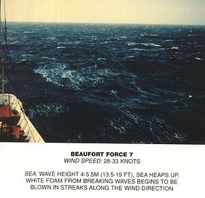 Echelle de Beaufort, force 7