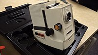 A film strip projector.