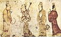 Gentlemen in conversation, tomb mural from the Eastern Han Dynasty