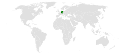 Map indicating locations of Germany and Palestine