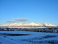 De Hoge Tatra, gezien vanaf treinstation Poprad-Tatry