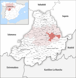 Kommunens läge i provinsen Ávila