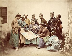 Самураи клана Симадзу из княжества Сацума, боровшиеся на стороне императора в период Войны Босин (фотография Феликса Беато).