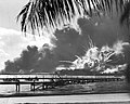 USS Shaw exploding at Pearl Harbor