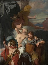 Mercury ordering Calypso to release Odysseus by Gerard de Lairesse (1676-1682)