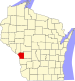 Harta statului Wisconsin indicând comitatul La Crosse