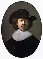 Rembrandt in 1632, when he was enjoying great success as a fashionable portraitist in this style