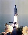 Columbia lifts off at the beginning of STS-1.