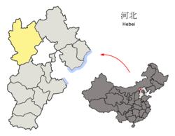 Lokasi Zhangjiakou di Hebei