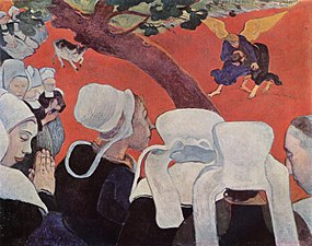 Paul Gauguin, La Vision après le sermon ou La Lutte de Jacob avec l’ange (1888), Édimbourg, Galerie nationale d'Écosse.