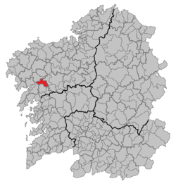 Location of Brión within Galicia