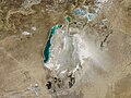 Sandstorm oor die Aralmeer in Maart 2010