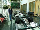 ☎∈ Model of 2010 Mercedes GP Petronas Formula One Team car at the Cambridge Business Park Autonomy building lobby.