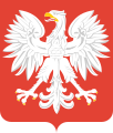 Brasão da República Popular da Polónia, 1945 a 1989 - a águia sem coroa.