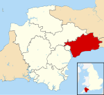 East Devon shown within Devon