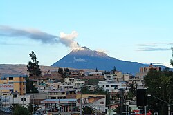 Tungurahua volcano as seen from Riobamba