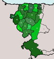 Map of Galician-speaking Asturias (Eo-Navia), claimed as part of Galicia irredenta.[9]