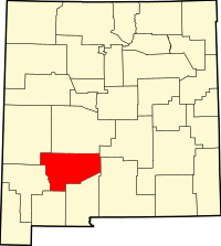 Map of New Mexico highlighting Sierra County