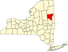 Округ Уоррен на карте штата.